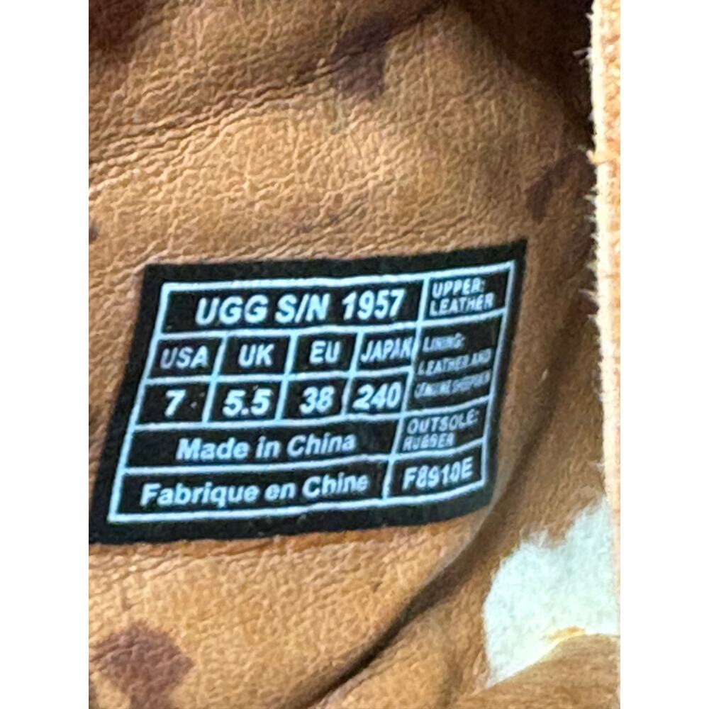 UGG Brown Leather Vivica Clog/Mule Braided Detail Wood Platform Size 7 - Picture 6 of 16
